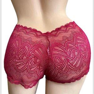 Boyshorts pack 1 / lace boyshorts handmade/ size medium red