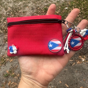 Puerto Rico coin purse/ Puerto Rico flag coin punch/ handmade coin purse faux leather