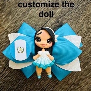 Guatemala flag hair bow set . Hair bun in Guatemala Arch bow Guatemala bow tie Chignon Guatemala Flag for baby girl Arch