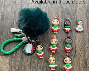 Italy flag country keychain handmade bag charm bag holder bag charm key chain key holder key charm bag accessories car handmade USA seller