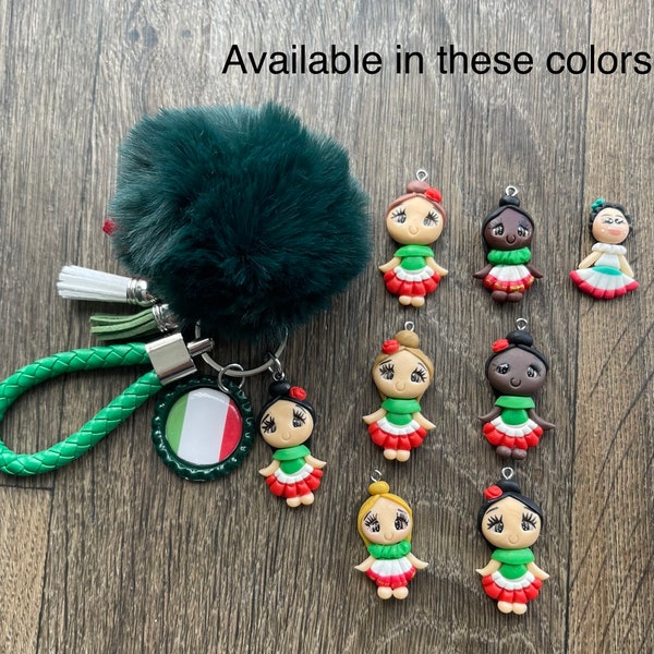 Italy flag country keychain handmade bag charm bag holder bag charm key chain key holder key charm bag accessories car handmade USA seller