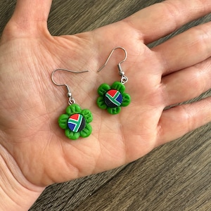 South Africa jewelry / South Africa flag earrings / porcelain South Africa earrings