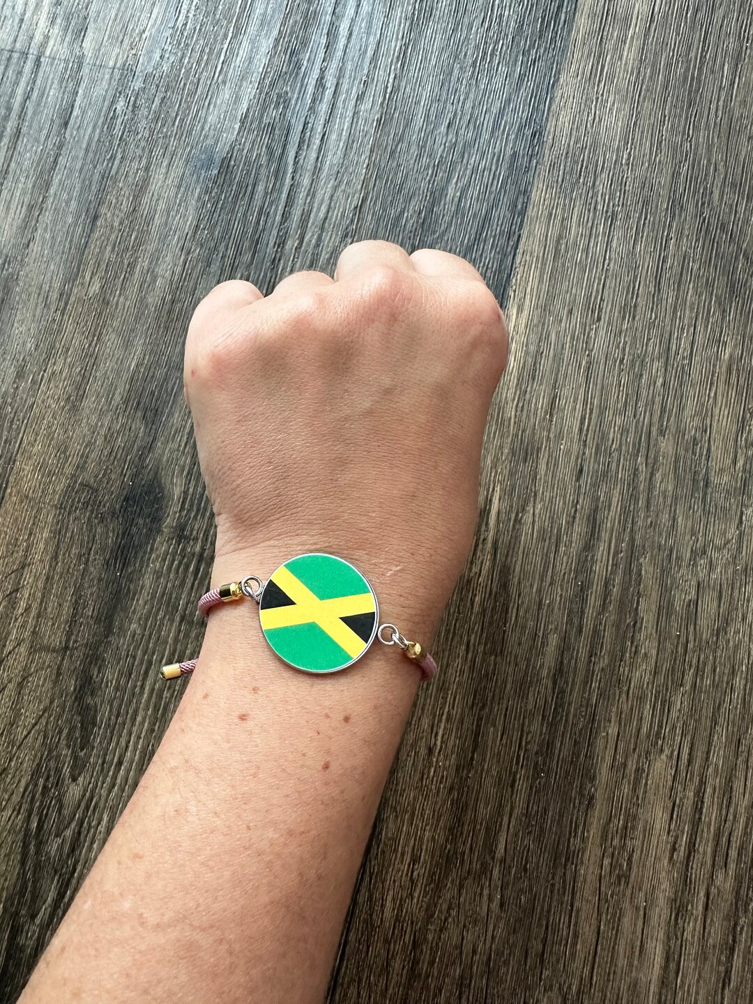 Jamaican Flag Bracelet / Jamaica Bracelet Adjustable / Etsy