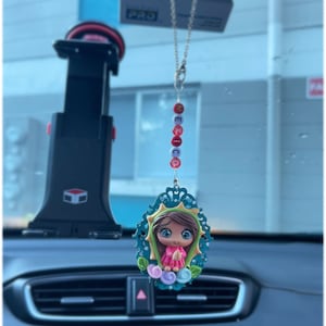 Virgin Guadalupe, Rearview mirror car pendant, Car decoration, Car Ornaments, religious decoration, car pendant, rearview mirror charm