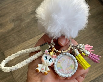 Kawaii Unicorn Charm, Porcelain Unicorn Charms, Unicorn Keychain, Unicorn Keychain, Unicorn Gifts, Unicorn Jewelry, Unicorn Christmas Gift