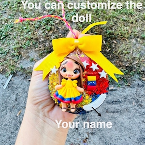 Christmas ball Venezuela/ Venezuela Christmas decorations Gift Flag Handmade 3D Doll Christmas tree Venezuela /