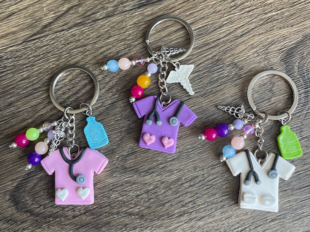 3D Scrub Top Keychain Nurse Life Keychain Keychain Medic Scrubs