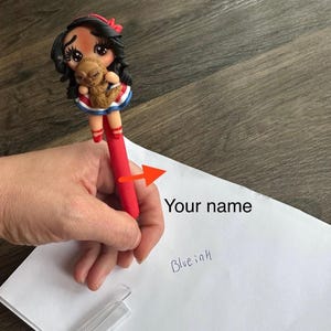 Dominican Republic pen porcelain/ Dominican gift pen / Dominican doll / Dominican flag doll / Dominican flag doll / personalized pen
