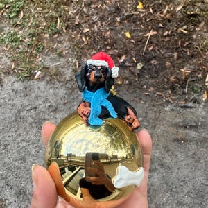 dachshund dog ornament / realistic dachshund Christmas  / gift for dog lovers, dog ball Christmas , black sausage custom dog , pet dachshund