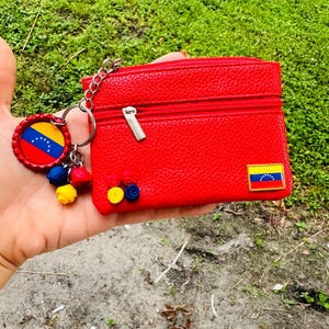 Venezuela coin purse/ Venezuelan flag coin pouch/ handmade coin purse faux leather