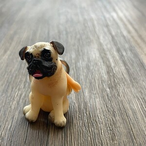Pug dog keychain, realistic pug puppy keychain, gift for dog lovers, dog charm, personalized dog key chain, pet keychain 3D bag charm