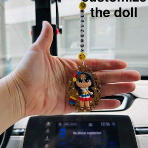 Venezuelan rearview handmade/ Venezuela car charm porcelain doll handmade/ personalized Venezuela car charm