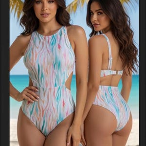 Traje de baño de una pieza de bikini de terciopelo negro con rayas de cebra de corte alto talla pequeña