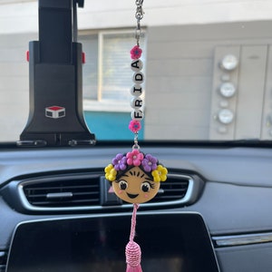 Frida Khalo  rearview/ Frida car charm / Frida porcelain car charm / 3D car charm Frida Khalo