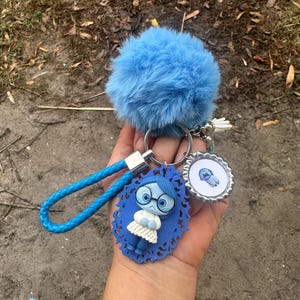 inside out sadness emotion keychain handmade