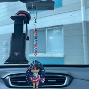 Puerto Rico doll for flag car -personalized Honduras doll / car charm Puerto Rico / Puerto Rico car rearview charm / Puerto Rico doll