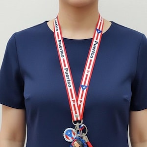 Personalized Jibara Doll Keychain • Puerto Rican Flag Lanyard