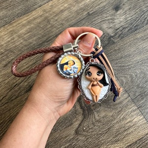 Llavero  doll 3D /   / Llavero pompón / Pocahontas key chain / princess Pocahontas key chain