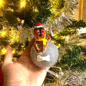 Yorkie dog ornament , realistic puppy Christmas tree , gift for dog lovers,  3D ornament Yorkshire terrier Christmas ornament