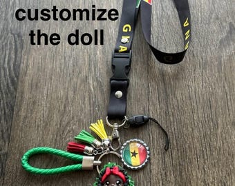 Vmcoatdu Ghana National Flag Key Chain Keyring Gift Men Women Keychain Stainless Steel And Inlaid Glass Materials