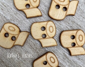 Knitting Sewing Rainbow Buttons Birch wood laser cut and engraved 4 10 or 25 buttons Crochet
