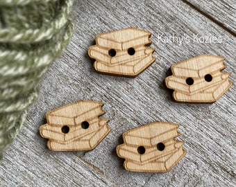 Knitting Sewing Rainbow Buttons Birch wood laser cut and engraved 4 10 or 25 buttons Crochet