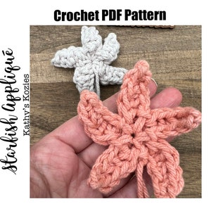 PDF PATTERN ONLY - Starfish Applique Crochet Pattern / Easy Pattern