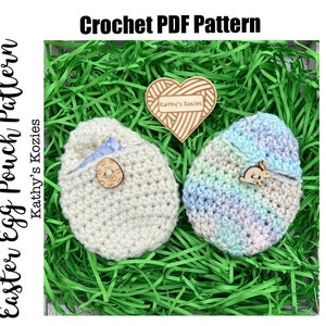 PDF PATTERN ONLY Easter Egg Pouch Crochet Pattern / Gift Card Holder / Easter Basket stuffer image 1