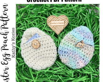 PDF PATTERN ONLY - Easter Egg Pouch Crochet Pattern / Gift Card Holder / Easter Basket stuffer