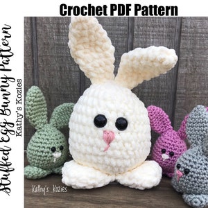 PDF PATTERN ONLY Crocheted Stuffed Egg Bunny / Easter Bunny