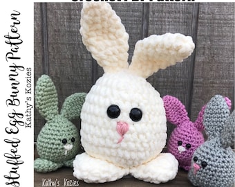 PDF PATTERN ONLY Crocheted Stuffed Egg Bunny / Easter Bunny