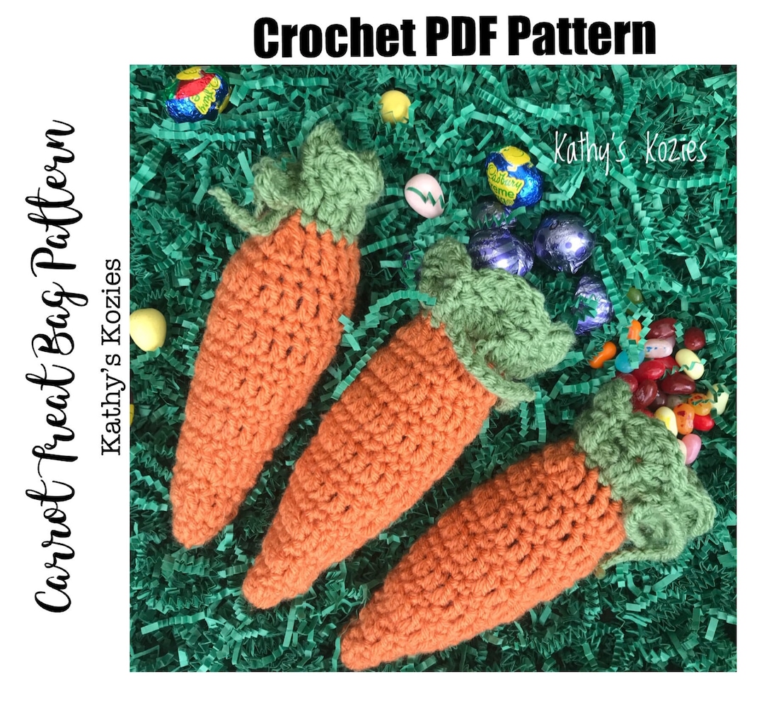 PDF PATTERN ONLY - Crochet Carrot Treat Bag Pattern – Spring Easter ...