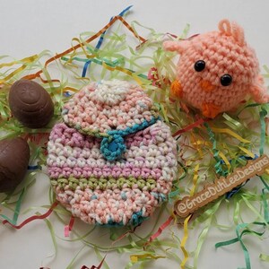 PDF PATTERN ONLY Easter Egg Pouch Crochet Pattern / Gift Card Holder / Easter Basket stuffer image 4