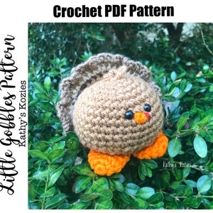 PDF PATTERN ONLY Little Gobbles Crochet Turkey Pattern image 1