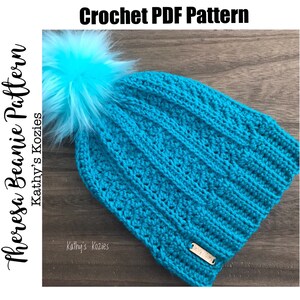 PDF PATTERN ONLY - Crochet Theresa Beanie / hat / seamless / slouchy /