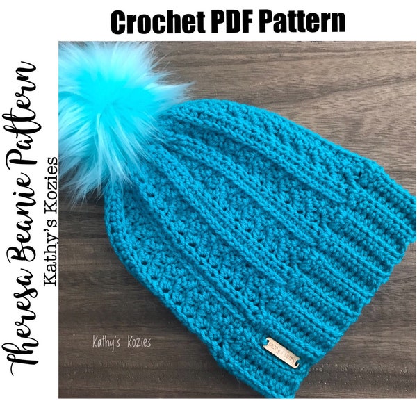 PDF PATTERN ONLY - Crochet Theresa Beanie / hat / seamless / slouchy /