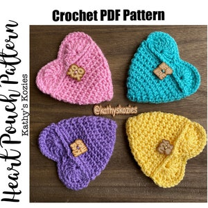 PDF PATTERN ONLY - Heart Pouch / Gift Card Holder / Tea pouch / Earbud holder