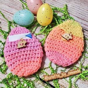 PDF PATTERN ONLY Easter Egg Pouch Crochet Pattern / Gift Card Holder / Easter Basket stuffer image 2