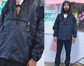 Vintage windbreaker pullover hoodie black 1990 39 s hiking minimal athleisure streetwear