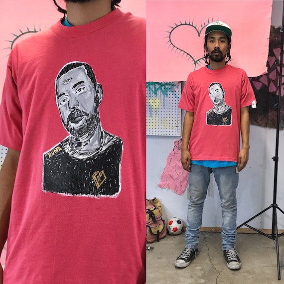 Kanye West Portrait On Vintage Shirt By DUMA Titled How Sway 1990s 1980s