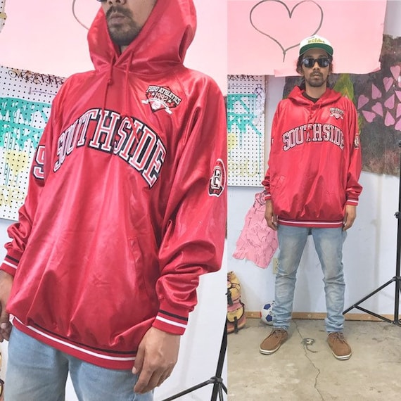 Vintage FUBU hoodie shiny red southside 1990s 1980s 90s 80s size large