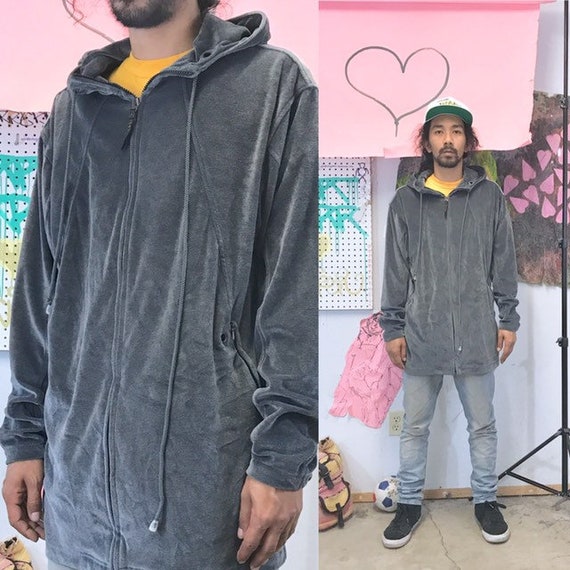 Vintage Jordan Velour zip up hoodie grey jordan 1990s 1980s size