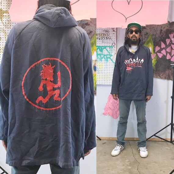 Vintage Juggalo hoodie insane clown posse sweatshirt distressed sweatshirt grunge fear of god navy blue