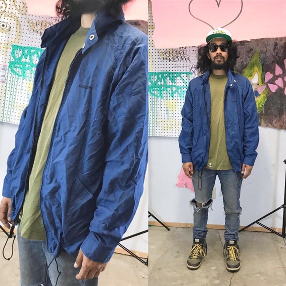 Vintage blue windbreaker y2K late 90's size large structure