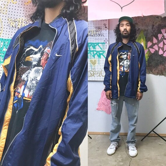 Vintage Nike windbreaker jacket blue size large 3m