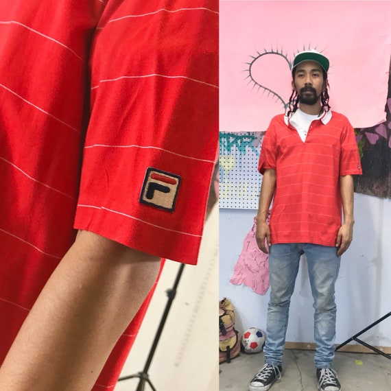 Vintage Fila Tennis Golf Polo Red Medium 1990s 1980s
