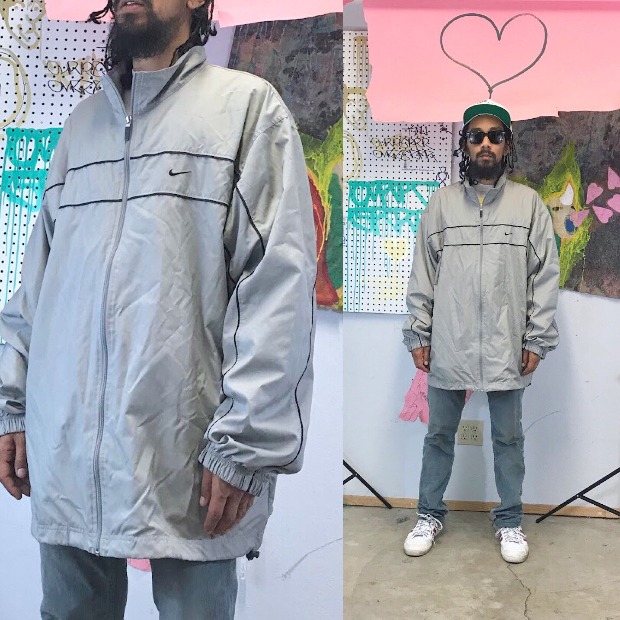 nike grey white windbreaker