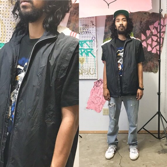 Vintage 1990's adidas vest tech wear goth streetwear athleisure size medium