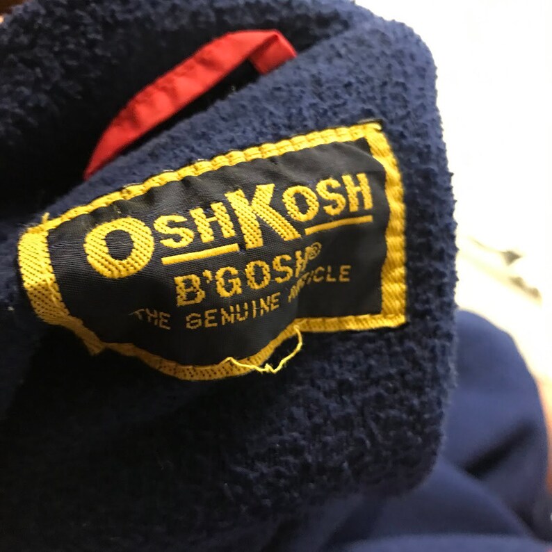 Vintage windbreaker jacket red jacket osh kosh bgosh 1980s fleece lining workwear carharrt