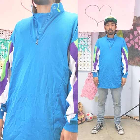 Vintage sweatshirt size xl quarter zip 1990s 1980s cycling hiking patagonia